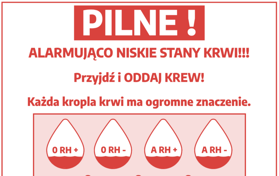 Zdjęcie do Apel o oddawanie KRWI - RCKiK w Radomiu