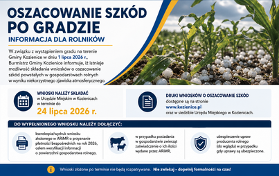 Zdjęcie do Informacja o możliwości składania wniosk&oacute;w o oszacowanie szk&oacute;d  powstałych w wyniku wystąpienia gradu