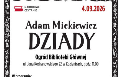 Zdjęcie do Narodowe Czytanie 2026 &ndash; &bdquo;Dziady&rdquo; Adama Mickiewicza